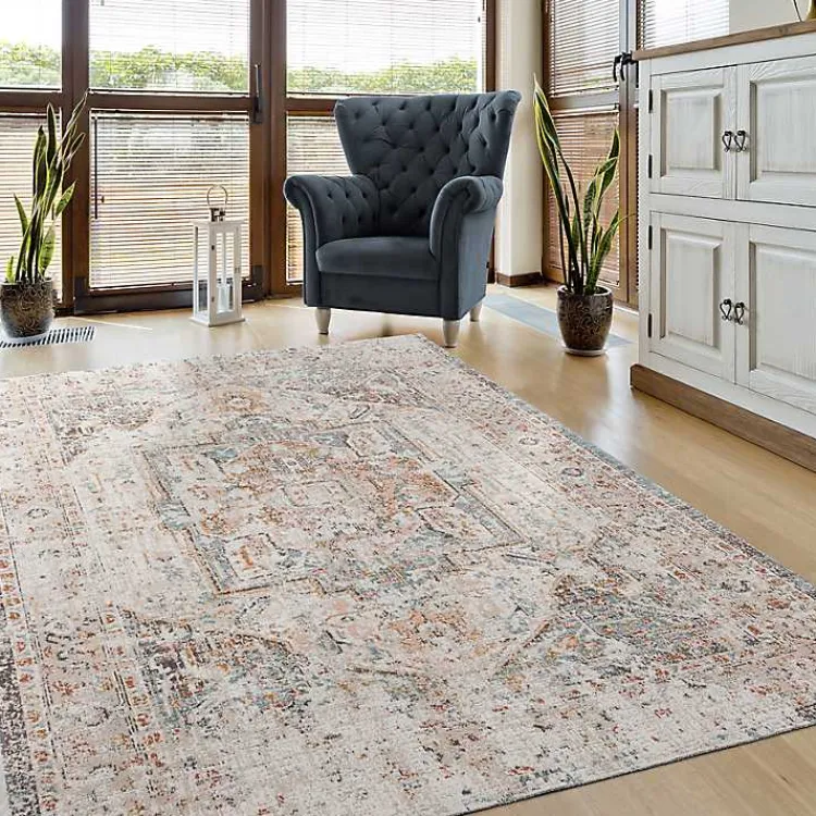 Kirklands Home Faded Turkish Indoor/Outdoor Area Rug, 5x7 Ivory Online