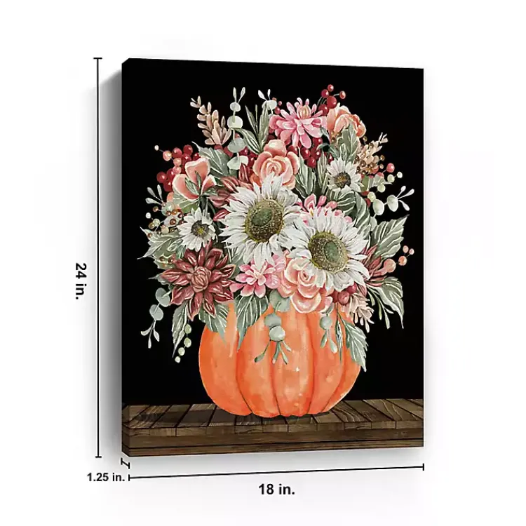 Fall>Kirklands Home Fall Bouquet & Pumpkin Canvas Art Print, 18x24 in.
