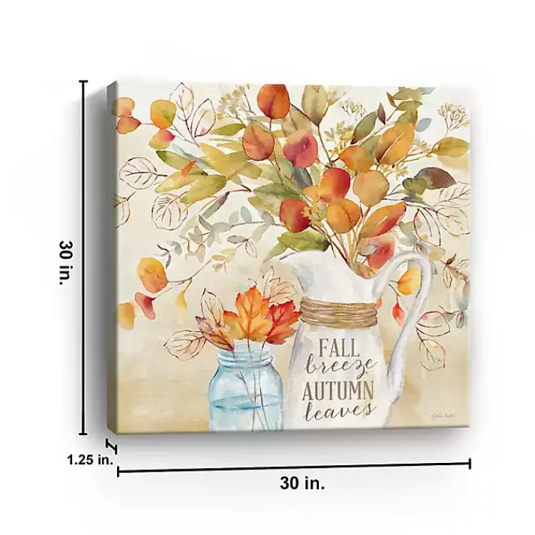Fall>Kirklands Home Fall Breeze Autumn Leaves Canvas Print, 30x30 in.