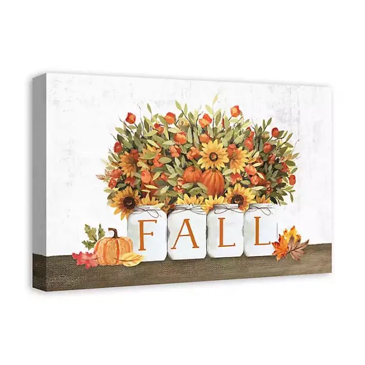 Fall>Kirklands Home Fall Florals in Jars Canvas Art Print
