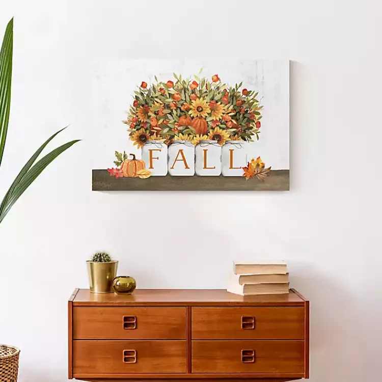 Fall>Kirklands Home Fall Florals in Jars Canvas Art Print