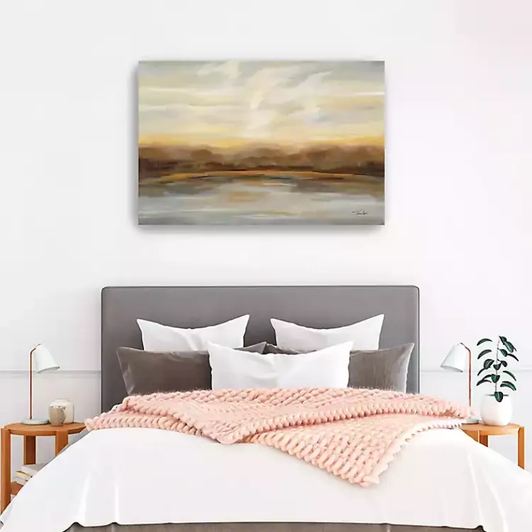 Kirklands Home Fall Lake Sunset Canvas Art Print, 48x32 in. Clearance