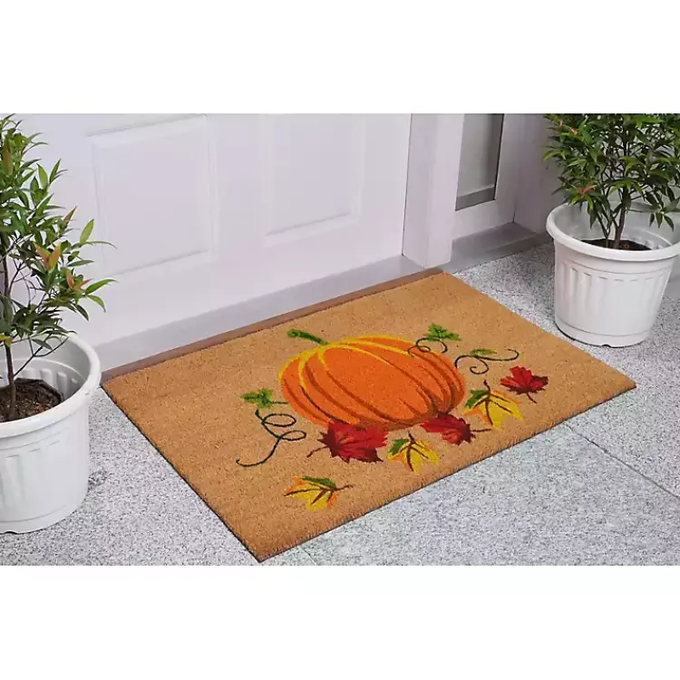 Kirklands Home Fall Pumpkin Coir Doormat