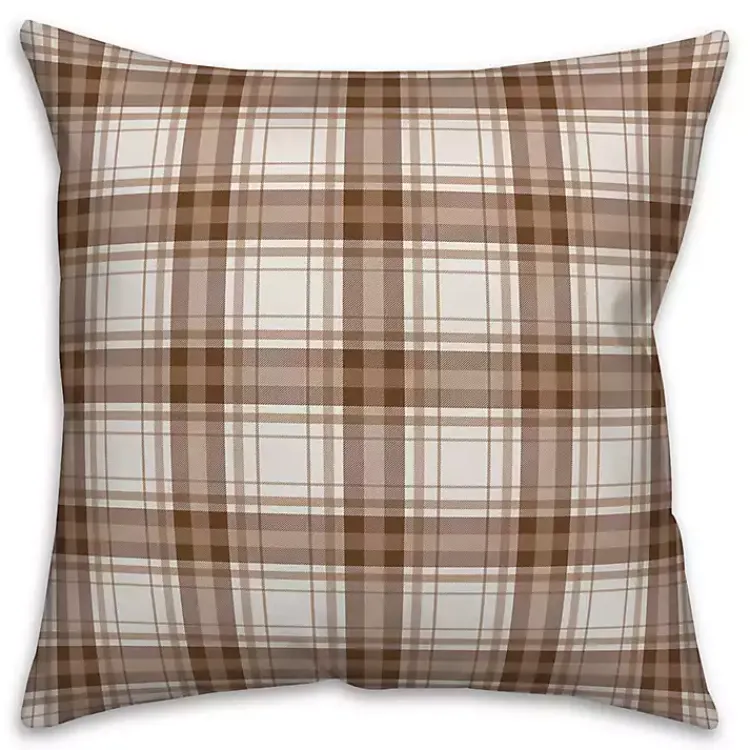 Fall>Kirklands Home Fall Things with Brown Plaid Back Pillow