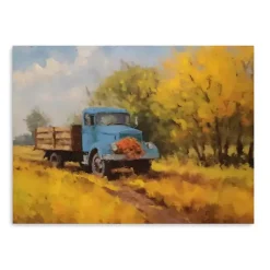 Fall>Kirklands Home Fall Truck in Field Canvas Art Print, 24x18 in.