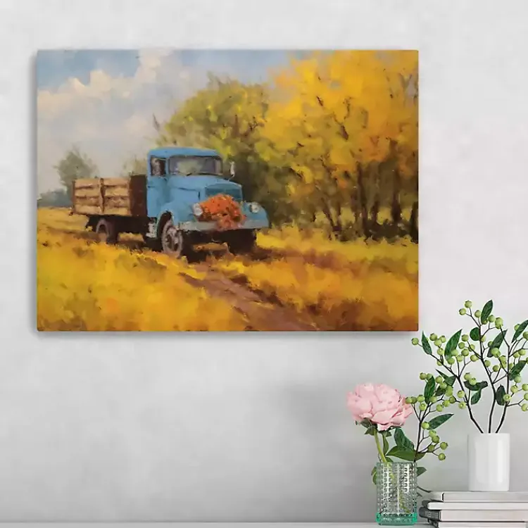Fall>Kirklands Home Fall Truck in Field Canvas Art Print, 24x18 in.