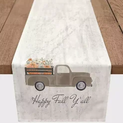 Kirklands Home Fall Ya'll Pumpkin Truck Harvest Table Runner New