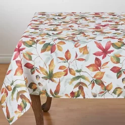 Kirklands Home Falling Leaves Acorn Harvest Square Table Cloth Online