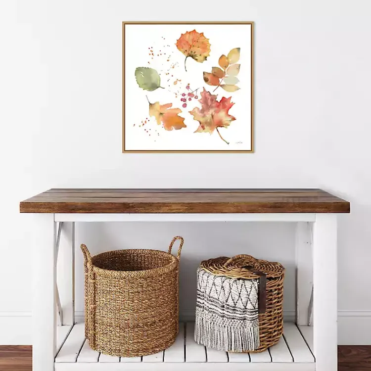 Fall>Kirklands Home Falling Leaves Framed Wall Art