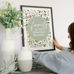 Kirklands Home Family Blessing Floral Framed Wall Plaque