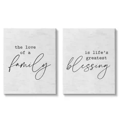Kirklands Home Family Is Life's Blessing Canvas Prints, Set of 2 White Hot