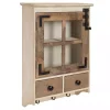 Kirklands Home Farmhouse 2-Drawer Wall-Mounted Cabinet New