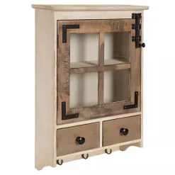 Kirklands Home Farmhouse 2-Drawer Wall-Mounted Cabinet New