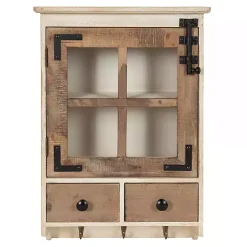 Kirklands Home Farmhouse 2-Drawer Wall-Mounted Cabinet New