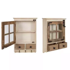 Kirklands Home Farmhouse 2-Drawer Wall-Mounted Cabinet New