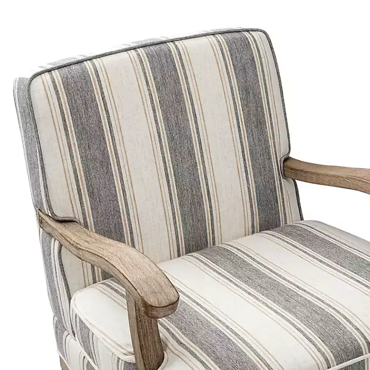 Kirklands Home Farmhouse Gray & Brown Striped Armchairs, Set of 2 Best