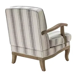 Kirklands Home Farmhouse Gray & Ivory Striped Armchair Hot