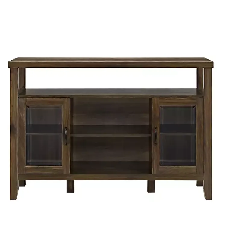 Kirklands Home Farmhouse Highboy Dark Walnut TV Stand Brown Discount