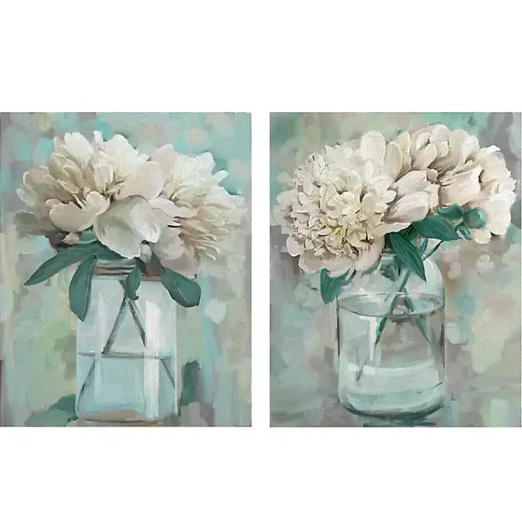 Kirklands Home Farmhouse Peonies Canvas Art Prints, Set of 2 Sale