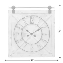 Kirklands Home Farmstead Wooden Barn Door Clock White Hot