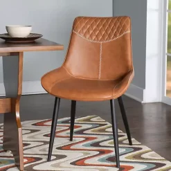 Kirklands Home Faux Leather Dining Chairs, Set of 2 Brown Hot
