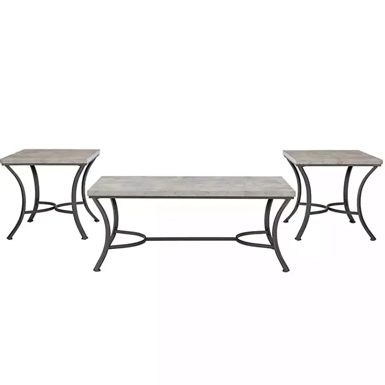 Kirklands Home Faux Concrete 3-pc. Coffee & Side Table Set Tan