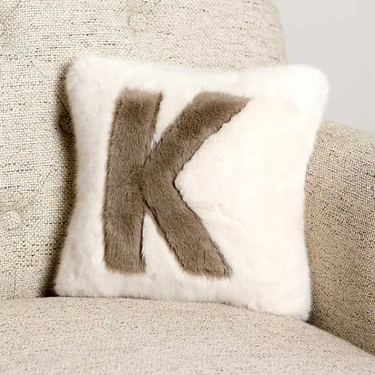 Pillows>Kirklands Home Faux Fur Monogram K Pillow