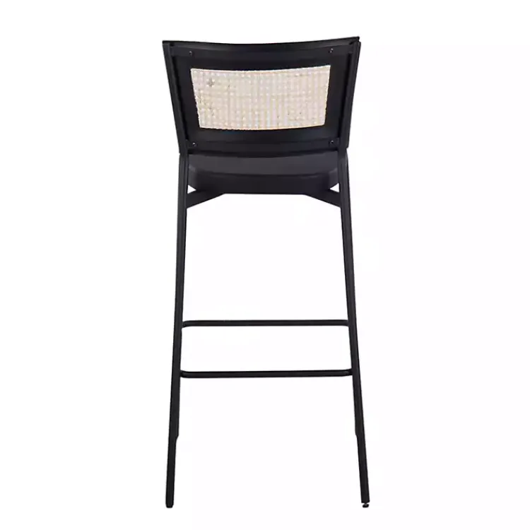 Kirklands Home Faux Leather and Rattan Bar Stools, Set of 2 Clearance