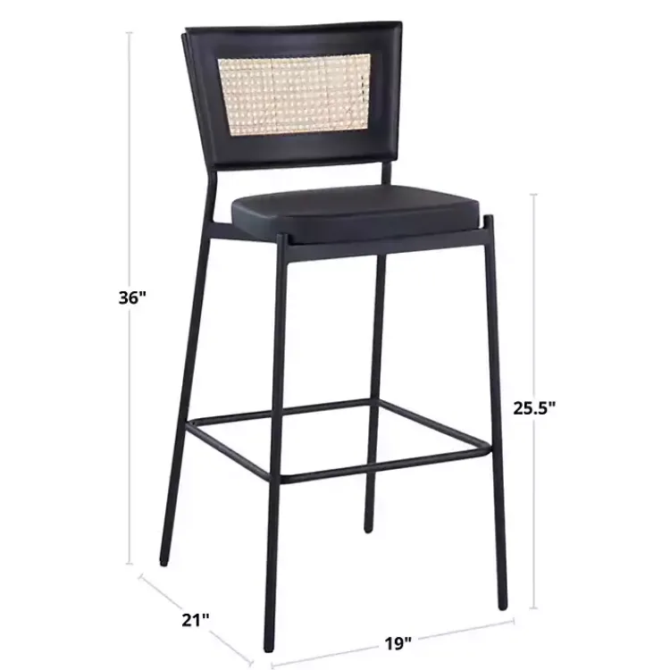 Kirklands Home Faux Leather and Rattan Bar Stools, Set of 2 Clearance