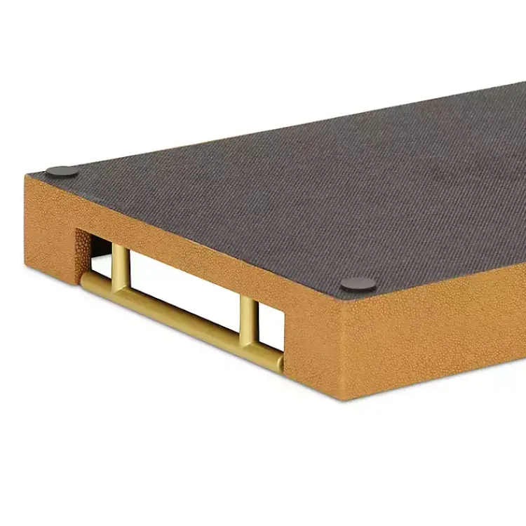 Decorative Trays>Kirklands Home Faux Leather Camel Tray Brown