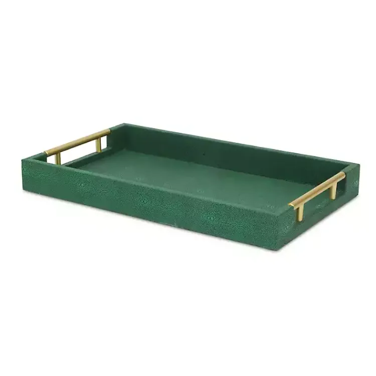 Decorative Trays>Kirklands Home Faux Leather Tray Green