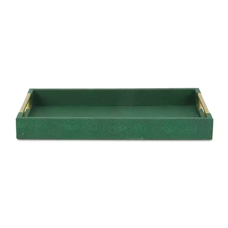 Decorative Trays>Kirklands Home Faux Leather Tray Green