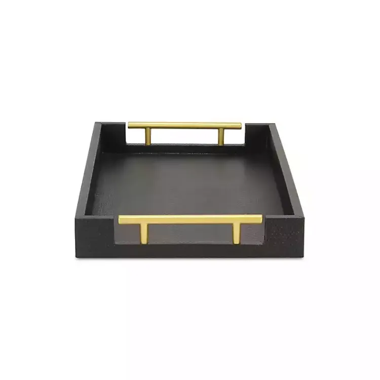 Decorative Trays>Kirklands Home Faux Leather Snakeskin Tray Black