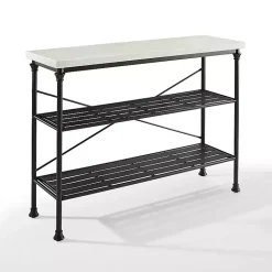 Kirklands Home Faux Marble Top 3-Tier Melody Console Table Black Hot