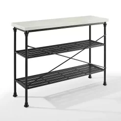 Kirklands Home Faux Marble Top 3-Tier Melody Console Table Black Hot