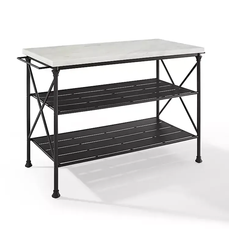 Kirklands Home Faux Marble Top 3-Tier Melody Kitchen Island Hot