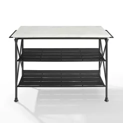 Kirklands Home Faux Marble Top 3-Tier Melody Kitchen Island Hot