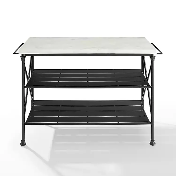 Kirklands Home Faux Marble Top 3-Tier Melody Kitchen Island Hot
