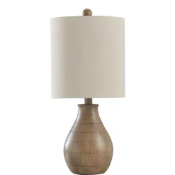Kirklands Home Faux Wood Accent Table Lamp White Online