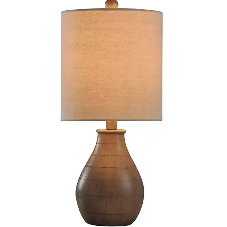 Kirklands Home Faux Wood Accent Table Lamp White Online