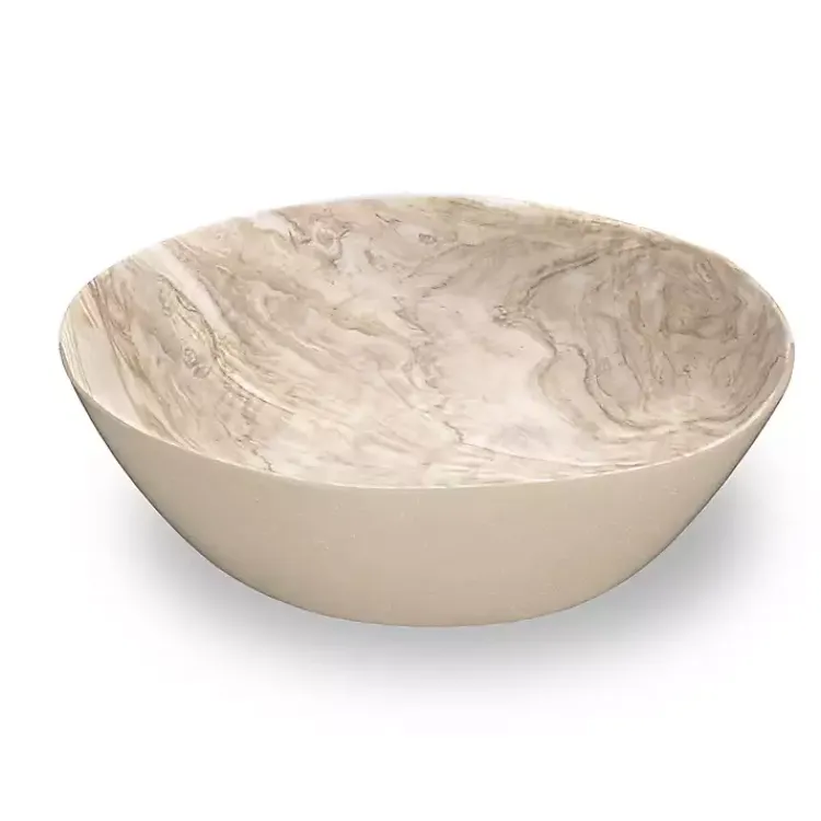 Kirklands Home Faux Wood Melamine Serving Bowl Tan Hot