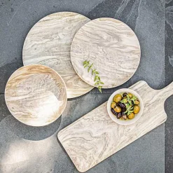 Kirklands Home Faux Wood Melamine Serving Board Tan Clearance