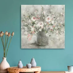 Kirklands Home Felicitous Floral Canvas Art Print, 20x20 in. Gray Best
