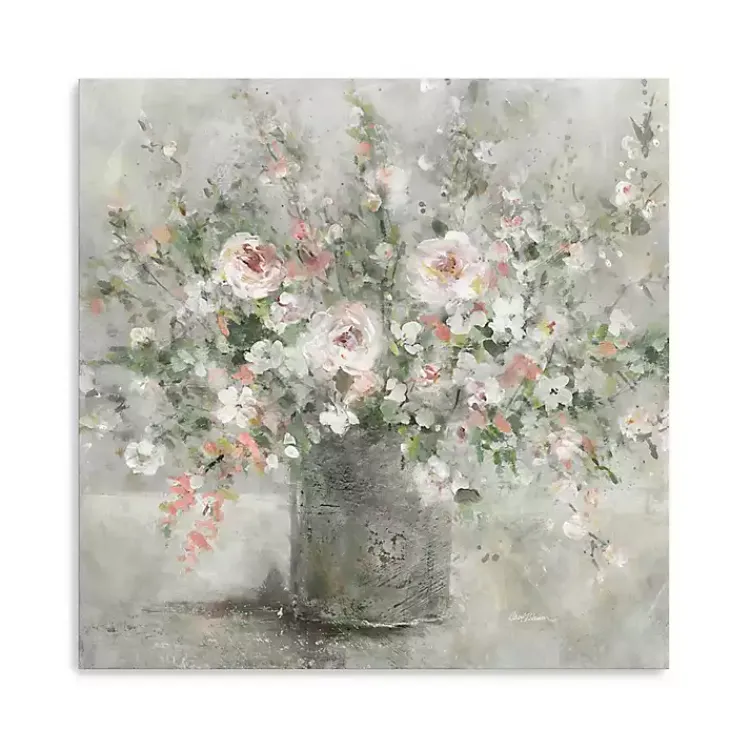 Kirklands Home Felicitous Floral Canvas Art Print, 40X40 in. Gray New
