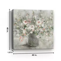 Kirklands Home Felicitous Floral Canvas Art Print, 40X40 in. Gray New