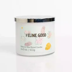 Candles>Kirklands Home Feline Good + ScentSilent 3-Wick Jar Candle White