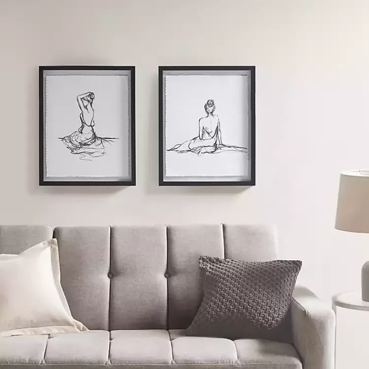 Kirklands Home Feminine Figures Framed Art Prints, Set of 2 New