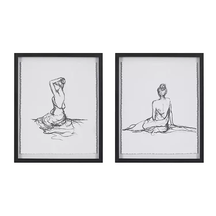 Kirklands Home Feminine Figures Framed Art Prints, Set of 2 New