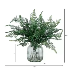 Arrangements & Greenery>Kirklands Home Fern Arrangement in Textured Glass Vase Green