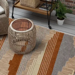 Kirklands Home Fernandina Outdoor Area Rug, 9x12 Brown Clearance